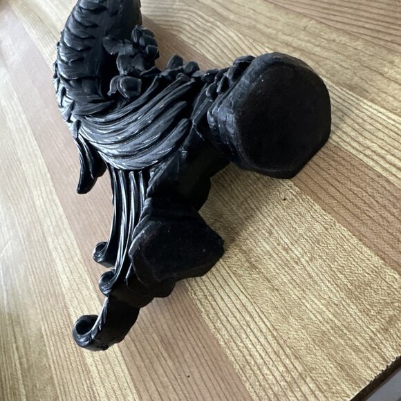 Black Peacock Peahen Bird Tall Vintage USA Hollywood Regency - Picture 10 of 16